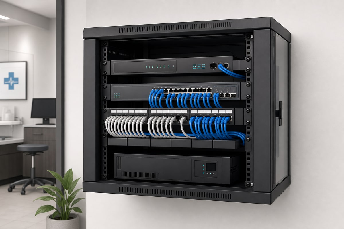 Illustration of secure network infrastructure supporting camera recording, storage, and remote review workflows